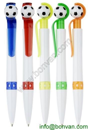 gift pen,football shape plastic pen, printed slogan branding gift ball pen
