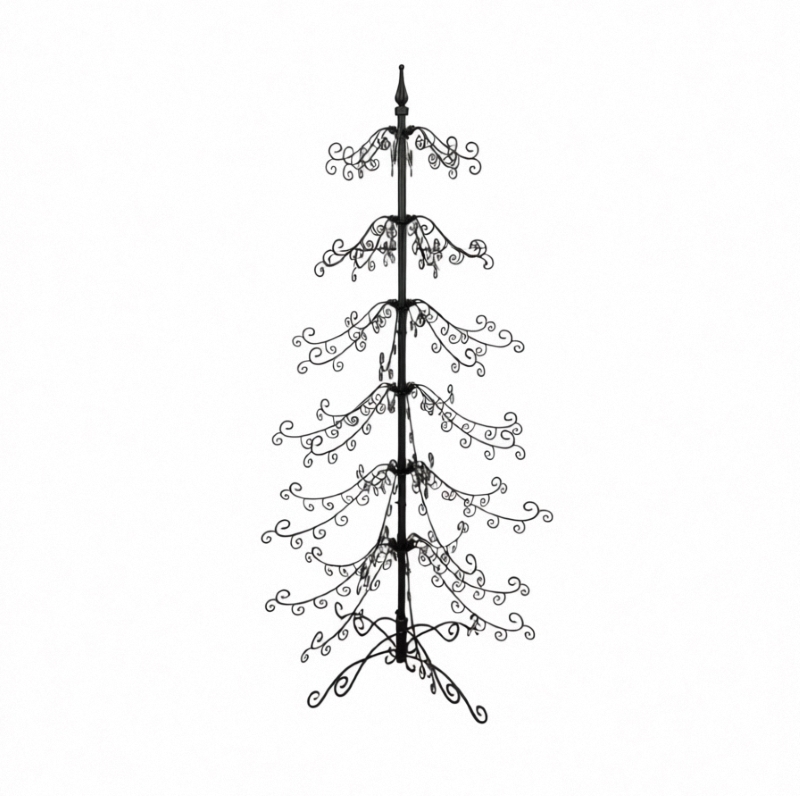 Typically Green 6 Feet Iron Christmas Tree Featuring Freestanding Iron Base Ideal for Trade Shows and Exhibition Holiday Themes