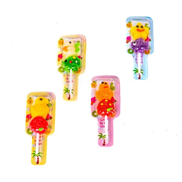 Personality Cartoon Shape Soft Lollipop Candy Colorful Fruit Flavor Gummy Candy
