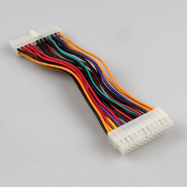 Stable Black ATX 24 Pin Extension Cable , Male To Female ATX Power Supply Cable