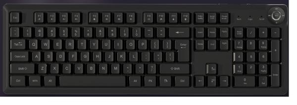 Ultra Slim Portable FN Multimedia Membrane Keyboard 448*143*32mm 610g Net Weight ABS Black Keycaps Silver Membrane