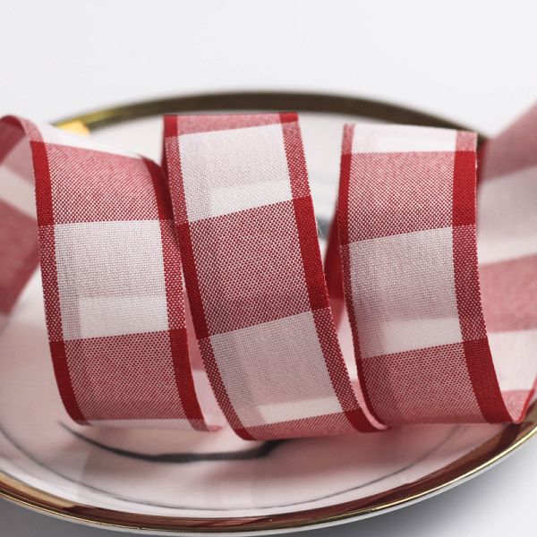 Чёрно-белая чекированная проволочная лента 7 мм-40 мм полиэстерная ленточная рулонка