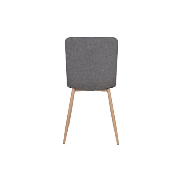 Ergonomic 87cm Height Grey Fabric Side Chair With 4 Hardwood Legs