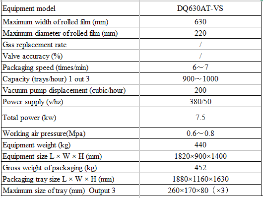 Automatic Continuous Vacuum Skin Displacement Chain Plastic Tray Sealer DQ630AT-VS High Quality Tray Sealer Machine