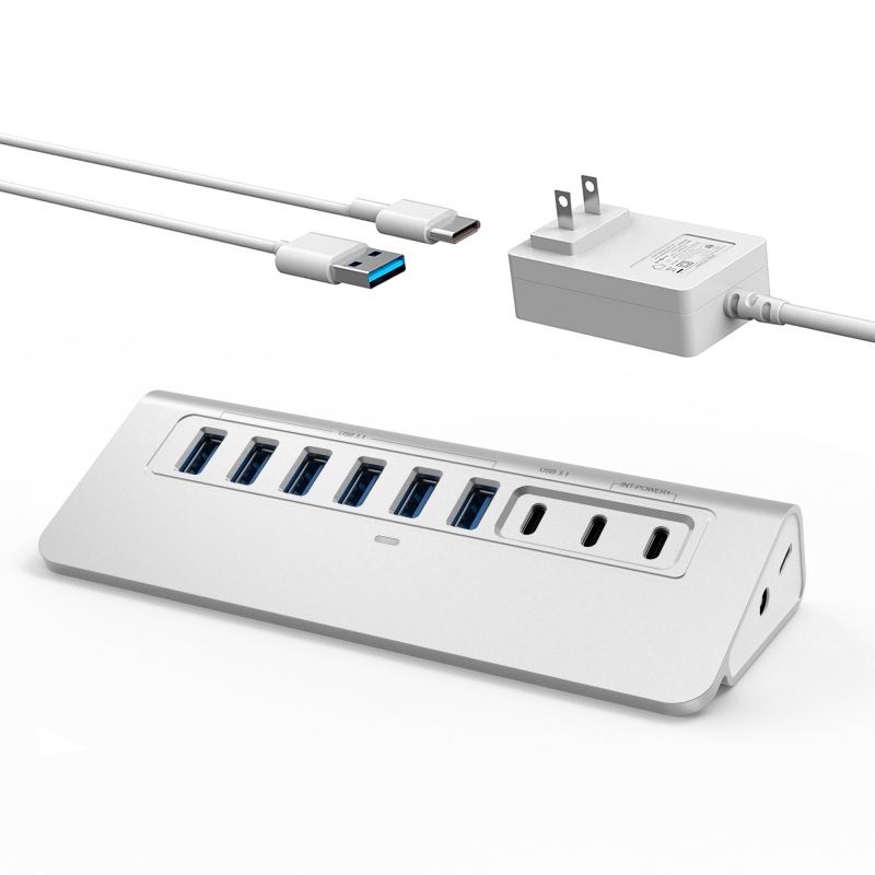 11 в 1 USB C Hub 6 USB 3.1 портов и логотип OEM / ODM для быстрой передачи данных
