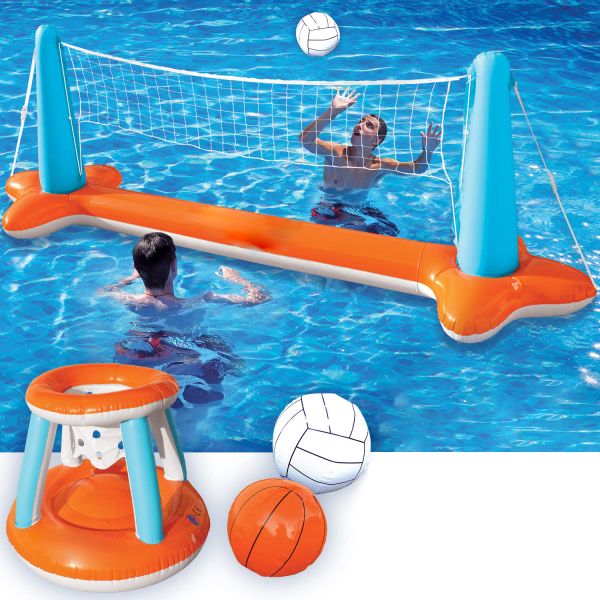 AJUNION PVC Inflatable Volleyball Pool Floating Swimming Float for Max Capacity ＞500kg