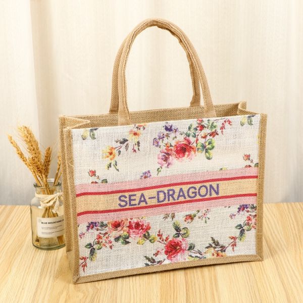 Custom Small Burlap Jute Tote Bag for Shopping Customized Color and OEM/ODM Acceptable