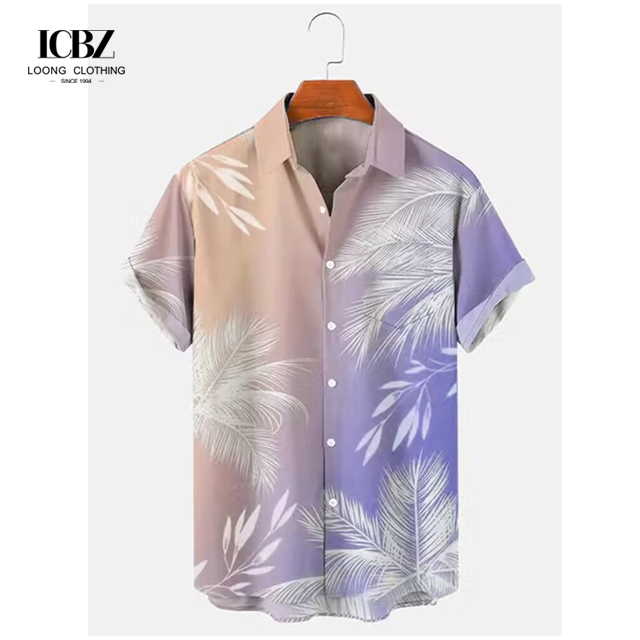 T-shirt de l'été pour homme à col de stand, coco rétro, top 3D, t-shirts de plage