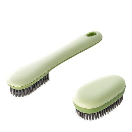 Multipurpose Soft Bristle Shoe And Laundry Brush Long Handle Durable Plastic Versatile Cleaning