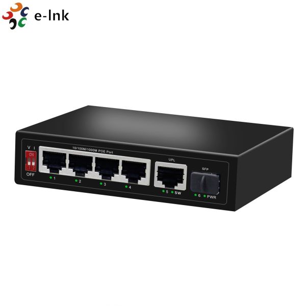 Industrial DC48V 4 Port PoE Switch SFP 250m Transmission Distance