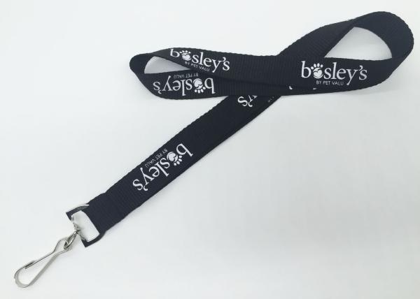 Fashionable Nylon Silk Screen Lanyards With Snap Hook / Card Clip