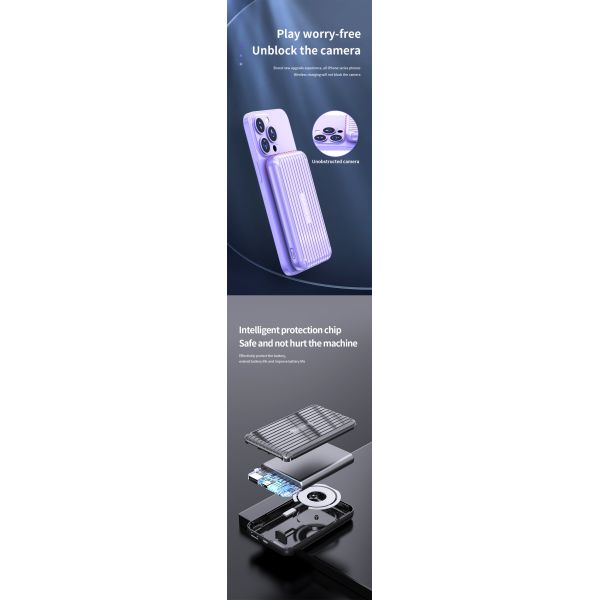 Fast Charging Mini Slim  Wireless Magnetic Power Bank 10000mAh  PD 20W Powerbank