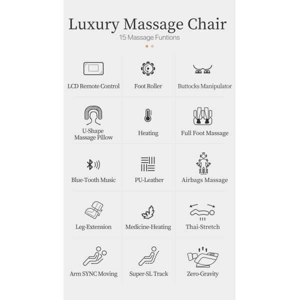 Relax Massage Chairs Heating Lumbar ISO9001 HIFI Bluetooth SAA ODM