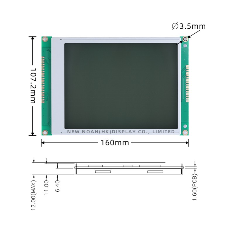 Grey Film 320240B Graphic LCD Display Screen With Uv ResiStant Material RA8835 5.7-Inch Display Screen