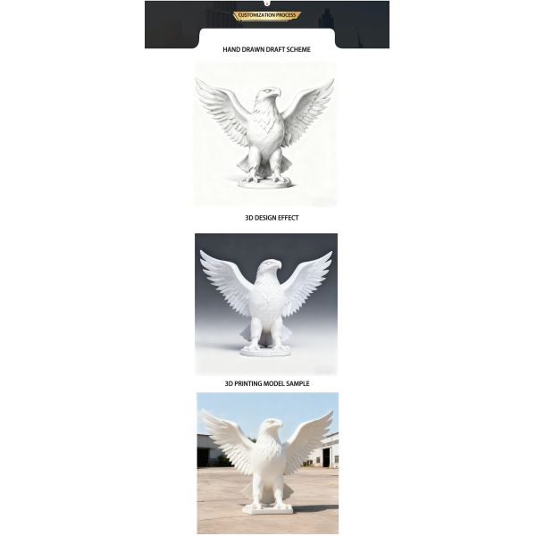 Large-scale Modern-style Metal Craft Eagle Stainless Steel Sculpture for Outdoor Use
