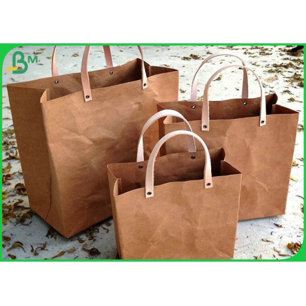 Washable And Tearable Soft Kraft Paper For Grocery Bag 0.55mm Thickness