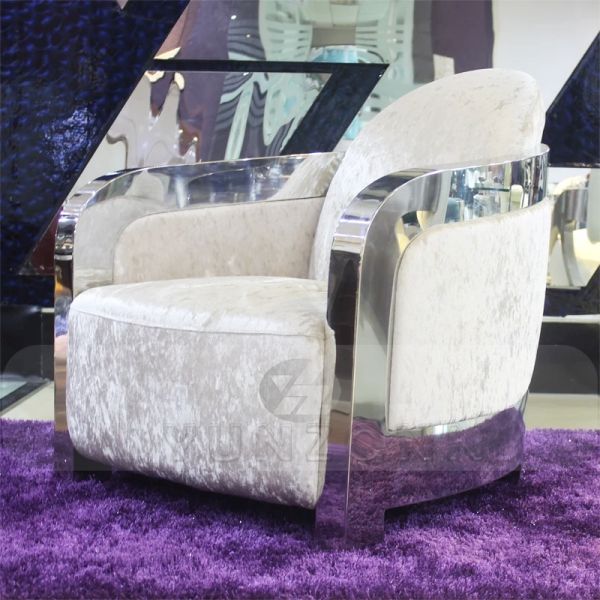 Luxury Gray Velvet /Genuine Leather/PU Sofa with Stainless Steel Legs for Living Dining Hotel Villa for Corner Apartment