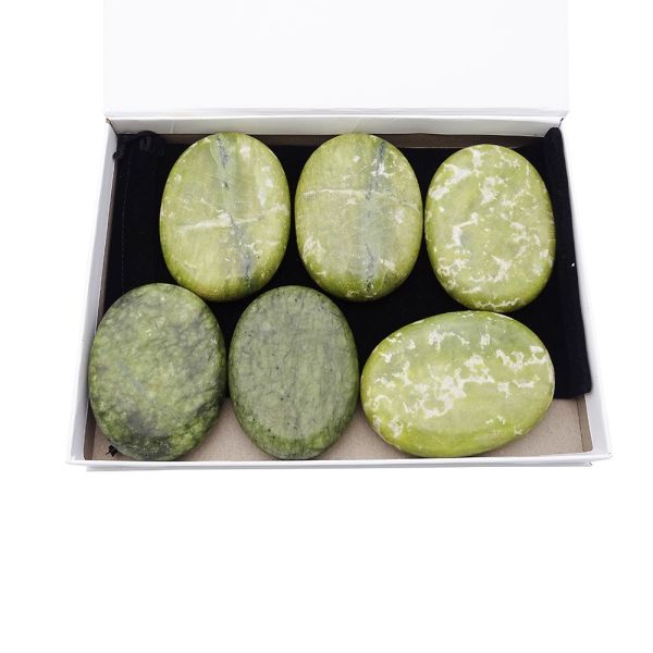 Natural Xiuyan Jade Healing Hot Stones Set for Professional Massage and Spa Relaxation