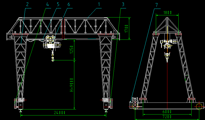 10 тип связанный тоннами автоматизированный рельс установил прогон крана на козлах электрический одиночный