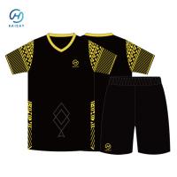 Camisa y pantalón cortos personalizados para equipo escolar/trabajador de empresa/clube de fútbol de tejido flexible