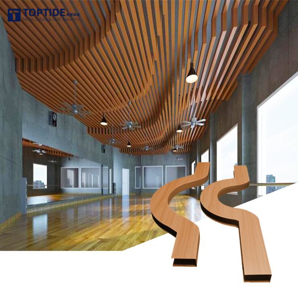 Metal Decoration Materials Artistic Wave Linear Aluminum Baffle Ceiling for Office