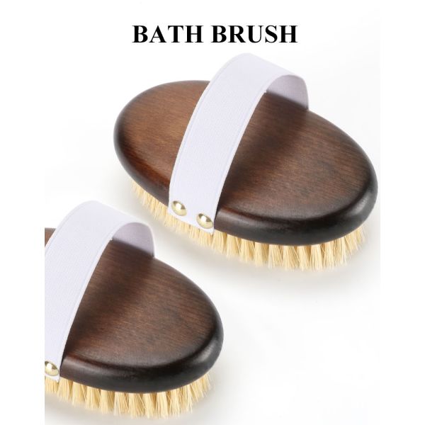 Oval Beech Wood Handle Body Brush r Dry Skin Shower Back Brush