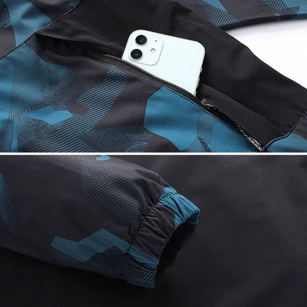 Пальто горы голубых серых людей куртки Windbreaker камуфлирования на открытом воздухе