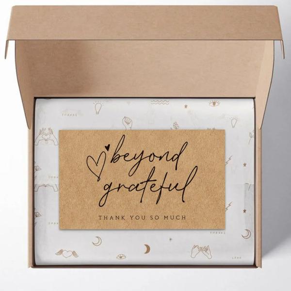 Custom Logo Kraft Paper Appreciate Card Postcard Printing with UV and Offest Printing