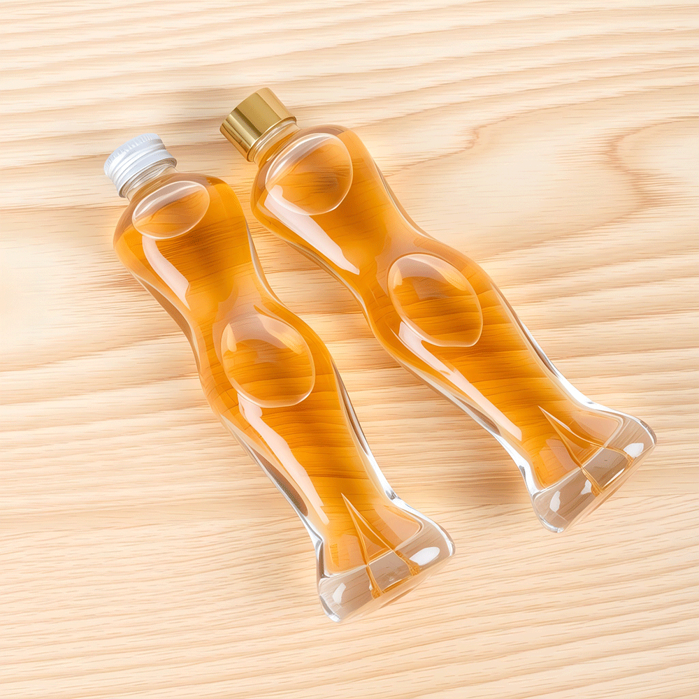 50ml Human Body Shaped Glass Bottle For Spirits With Cork Sealing Liquor Packaging