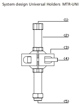 Установка держателя универсалии регулируемая анодированная МТР-УНИ алюминиевая материальная быстрая