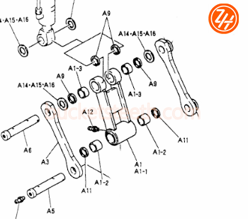 YT12B01022F1 YT12B01023F1 LE12B01012F1 Bucket H Linkage Kobelco Sk60 Parts