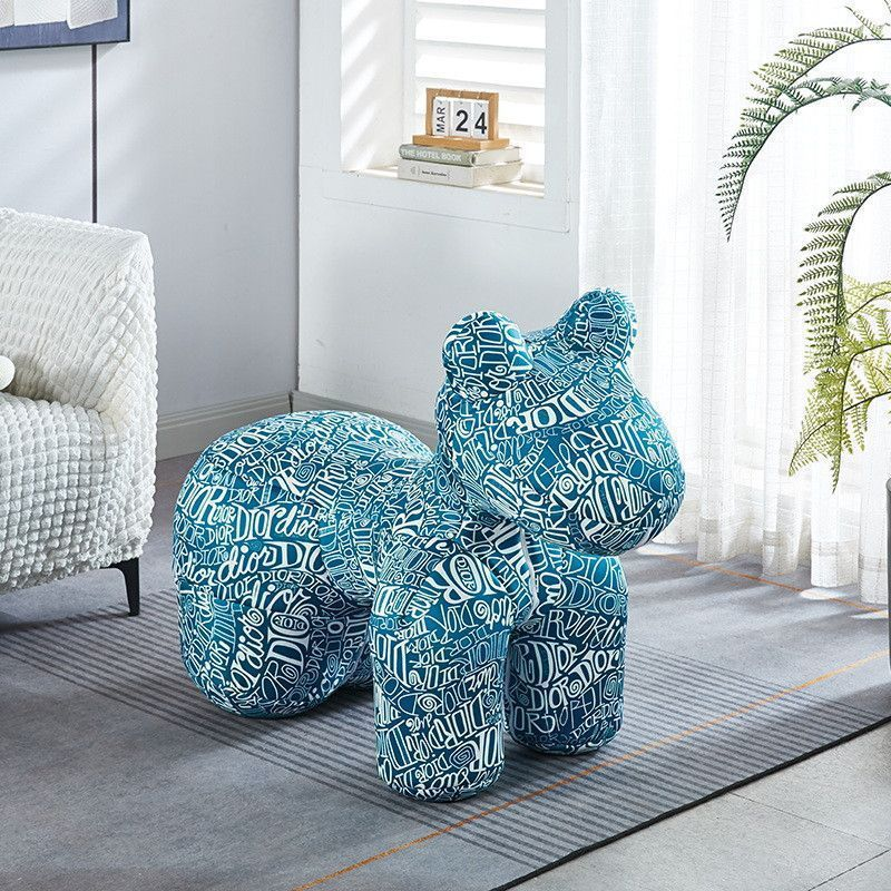 Cartoon Cute Single-Person Sofa Chair Creative Living Room Accent Pony Ottoman Stool Lazy Leisure Lounge for Bedroom Application