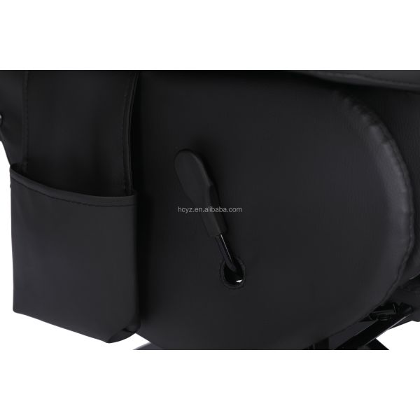 Luxury Black/Blue Racing Style Gaming Sofa with Cup Holder LED Lighting and Footrest