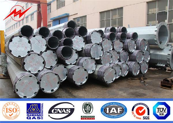 Octagonal Cctv Galvanized Steel Utility Pole 33kv 69kv