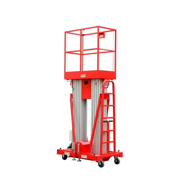 Double Mast Aluminum Lift Telescopic Aluminum Aerial Work Platform