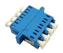 Blue Lc Upc To Lc Upc Fiber Coupler Connector , Single Mode Lc Quad Adapter