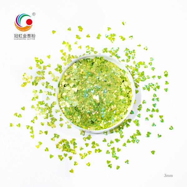 3mm Starry Heart Round Body PET Glitter Powder For Party Wedding Decoration