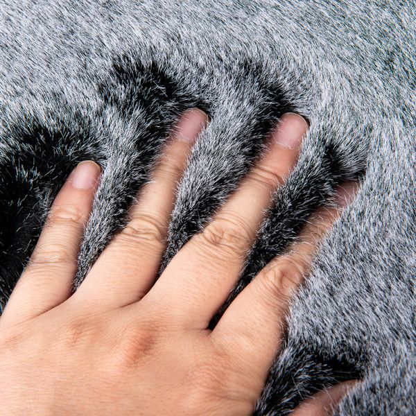 White Tip Color Printing Mink Rabbit Fur Fabric for Garments 133×100 Density and Soft