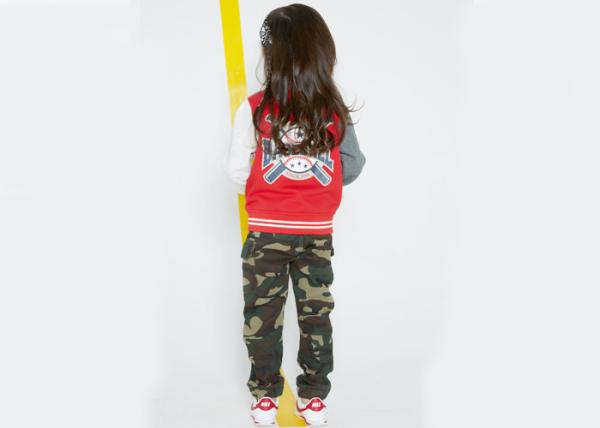 Spring / Fall Kids Girls Clothes Children'S Baseball Jackets Fashion Rubber Print