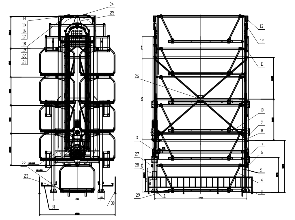 круговое оборудование системы 2000kg автостоянки 70s 10 SUVs