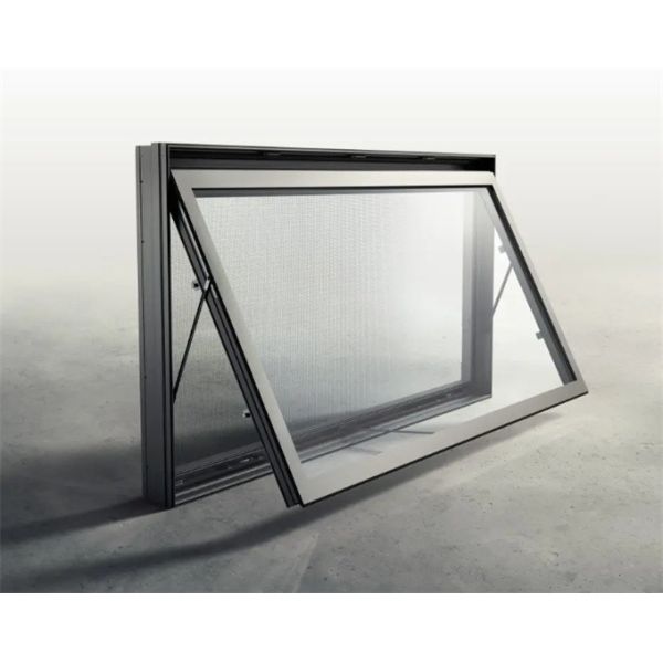 Tempered Glass Awning Windows With Modern Design And Stainless Steel Screen Netting