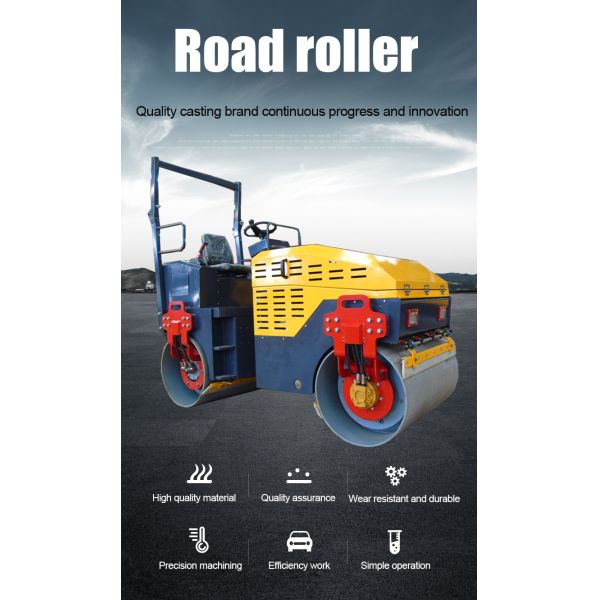 Compact 9hp Ride-on Double Drum Vibratory Roller Compactor for Small Road Projects
