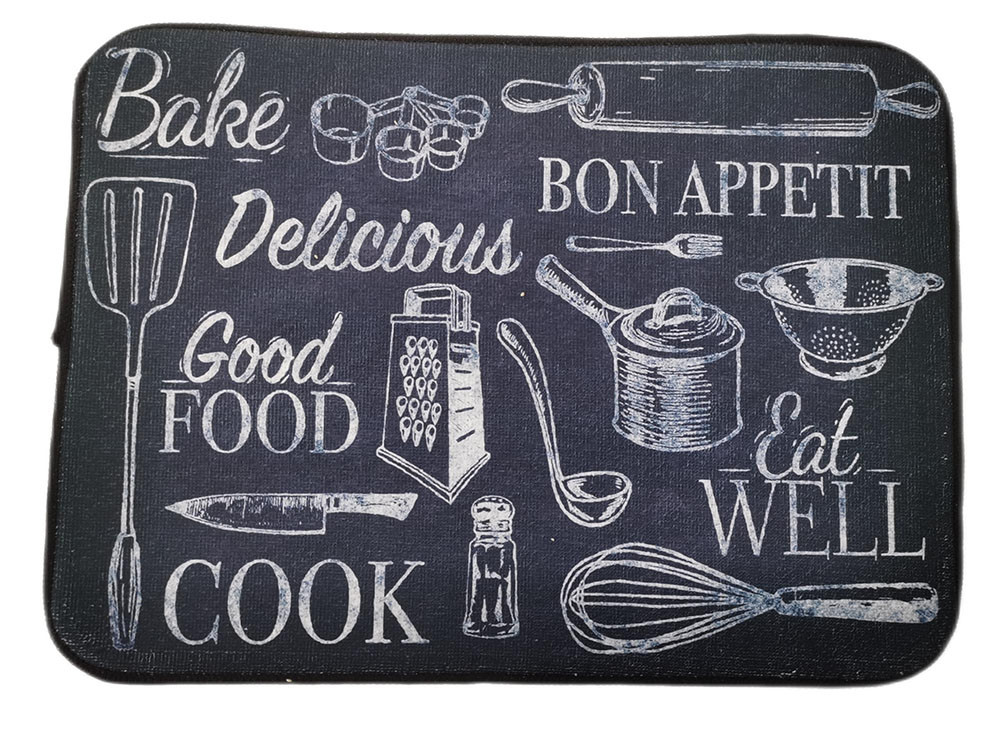 Печать черного блюда Microfiber суша пусковую площадку вещество-поглотителя циновки супер