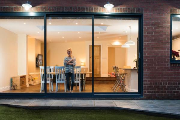 Modern House Security Aluminium Sliding Glass Doors With Powder Coating hidden sliding doors Double sliding doors