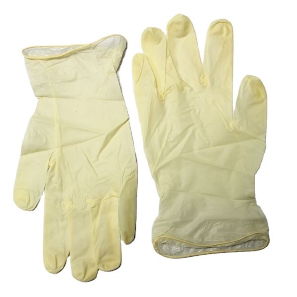 Light Yellow Powder Free Disposable Latex Examination Gloves 4g 5g