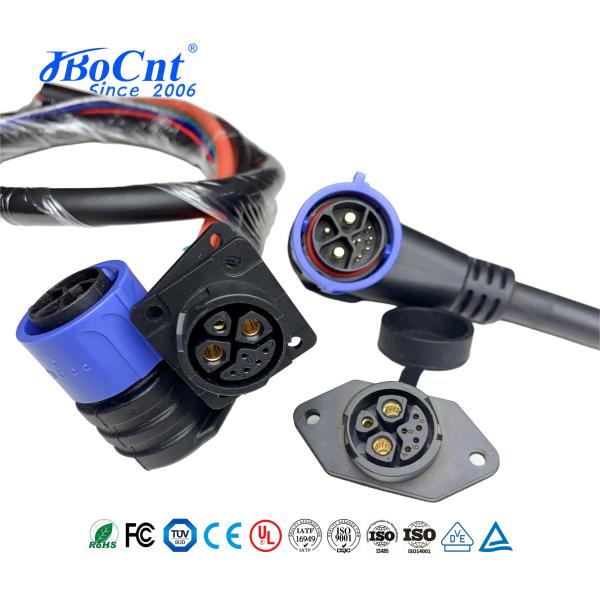 PA66 waterproof circular connector M25 push lock 30A 500V for electric scooters
