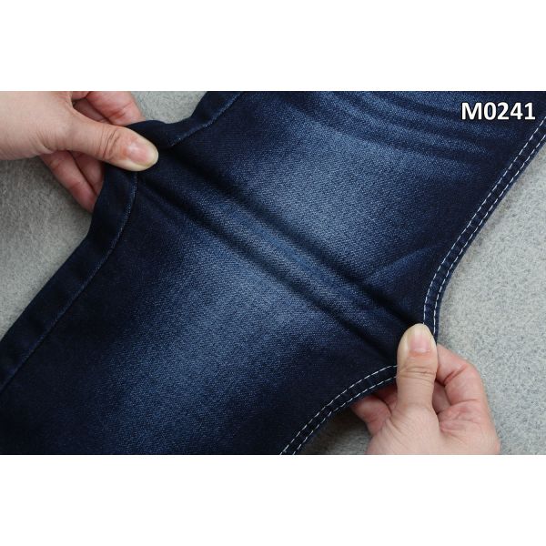 Stretch Cotton Fake Knit Denim Jeans Fabric With Double Layers 10.9 Ounce