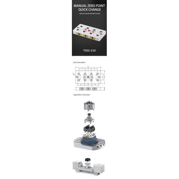 Workholding Hydraulic Clamping Device 5 Axis Vices Zero Point Clamping Fixture