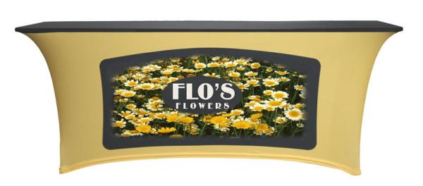 8 Feet Stretch Trade Show Tablecloths Full Colors Printed Decorative