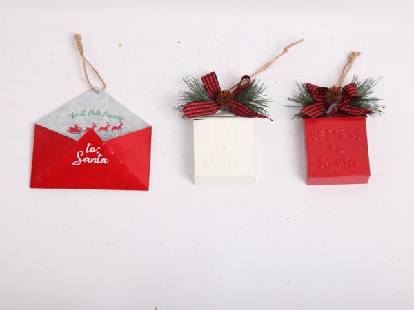 Decoração de Natal de metal personalizada para celebração festiva Pendente de árvore de Natal